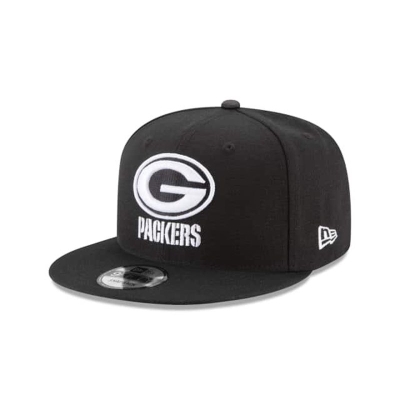 Black Green Bay Packers Hat - New Era NFL 9FIFTY Snapback Caps USA4807351